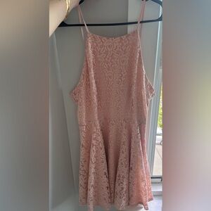 Elegant Pink Lace Dress